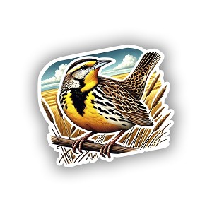 Colorful Western Meadowlark.  Sticker (Peel N' Stick)