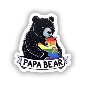 Papa Bear Autism Awareness.  Sticker (Peel N' Stick)