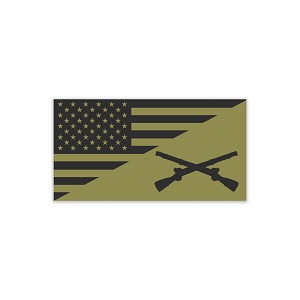 USA Flag Infantry Tactical.  Sticker (Peel N' Stick)
