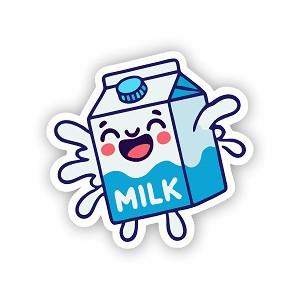 Cheerful Milk Carton Sticker (Peel N' Stick)