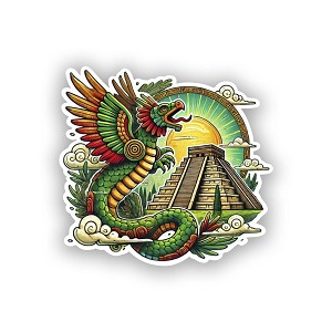 Aztec Quetzalcoatl Sticker (Peel N' Stick)