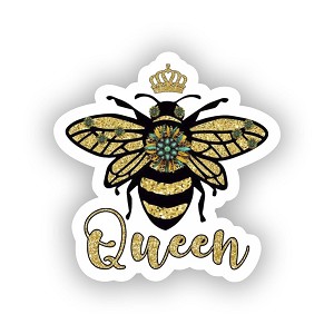  Yellow Queen Bee Sticker (Peel N' Stick)