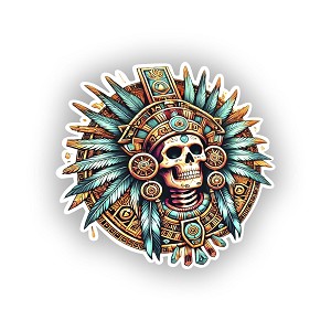 Dark Aztec God Mictlantecuhtli Sticker (Peel N' Stick)