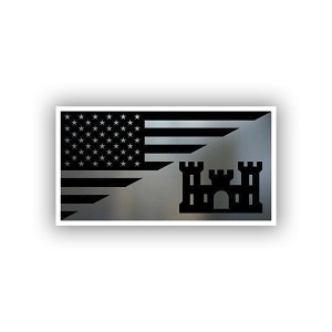 USA Flag United States Army Engineer Tactical Sticker (Peel N' Stick)
