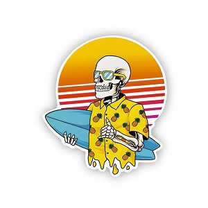 Skeleton Beach Surf  Sticker (Peel N'Stick)