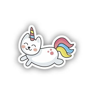 Unicorn Cat  Sticker  (Peel N' Stick) 