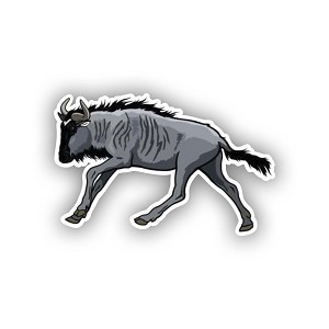Blue Wildebeest  Sticker  (Peel N' Stick)