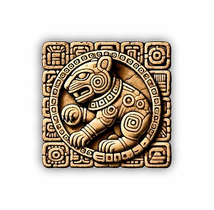 Aztec Jaguar Warrior Stone  Sticker  (Peel N' Stick)