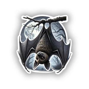 Realistic Bat Hanging Upside Down Sticker  (Peel N' Stick)
