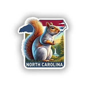 Upright Eastern Gray Squirrel,  Sticker  (Peel N' Stick)