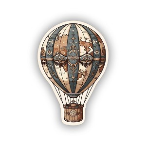 Vintage Hot Air Balloon,  Sticker  (Peel N' Stick)