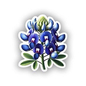 Realistic Texas Bluebonnet Flower,  Sticker  (Peel N' Stick) 