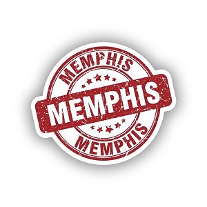 Memphis Grunge Travel Stamp,  Sticker  (Peel N' Stick)