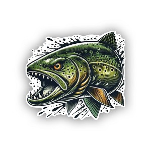 Green Trout Savage Predator,   Sticker  (Peel N' Stick)