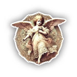 Cherubic Victorian Angel  Sticker (Peel N' Stick)