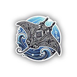 Tribal Manta Ray Sticker (Peel N' Stick)