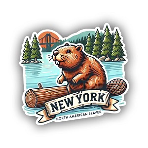 Artistic North American Beaver   Sticker (Peel N'Stick)