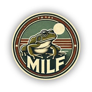 Retro Frog Milf Round  Pride  Sticker (Peel N' Stick) 