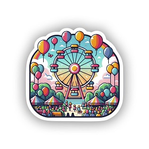Fun Fairground Ferris Wheel  Sticker (Peel N' Stick)