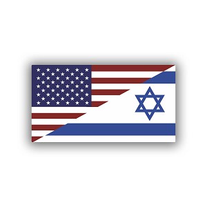USA-Israel Flag  Sticker (Peel N' Stick)