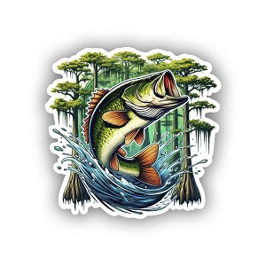 Cypress Tree Largemouth Bass  Sticker (Peel N' Stick)