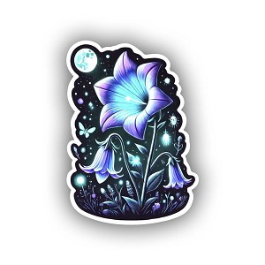 Bioluminescent Magical Bellflower  Sticker (Peel N' Stick)