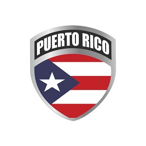 Puerto Rico PR Flag Shield Sticker (Peel N' Stick)