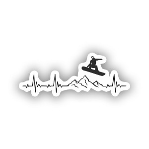 Snowboarding Heartbeat Snowboarder  Sticker (Peel N' Stick)