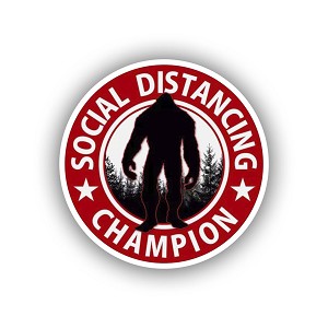 Bigfoot Social Distancing Sticker (Peel N' Stick)