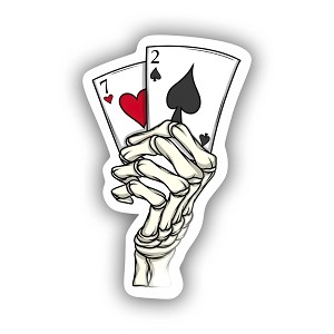 Poker Player Poker Cards  Sticker (Peel N' Stick) 