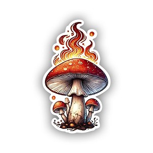 Fiery Ember Spiritual Shroom  Sticker (Peel N' Stick)