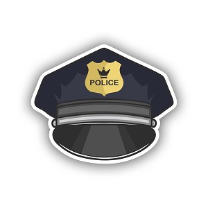 Police Cap  Sticker (Peel N' Stick)
