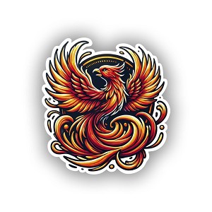 Fiery Phoenix  Sticker (Peel N' Stick) 