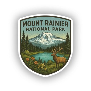 Mount Rainier National Park  Sticker (Peel N' SticK) 