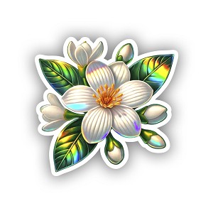 Holographic Florida Orange Blossom  Sticker (Peel N' Stick)