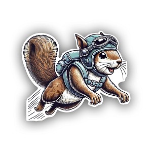 Funny Adventurous Flying SquirrelSticker (Peel N' Stick) 