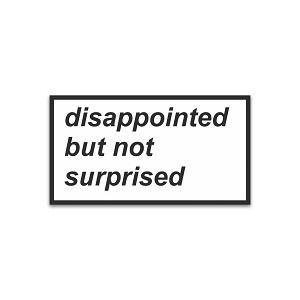 Feminist, Disappointed But Not Surprised  Sticker (Peel N' Stick)