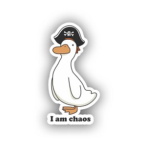 I Am Chaos Pirate Hat Goose  Sticker (Peel N' Stick)