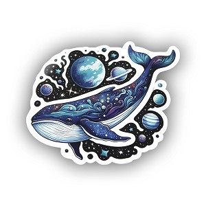 Space Whale  Sticker (Peel N' Stick)
