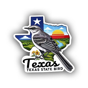 Mockingbird Texas State Bird Sticker (Peel N' Stick) 