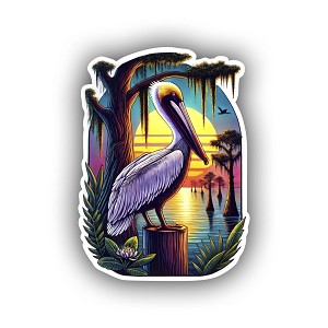 Colorful American Pelican Sticker (Peel N' Stick)