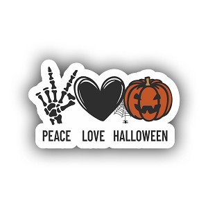 Peace Love Halloween Sticker (Peel N' Stick)