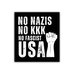 No Nazis, No KKK, No Fascist USA  Sticker (Peel N' Stick)
