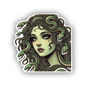 Beautiful Medusa Gorgon Close-Up  Sticker (Peel N' Stick)