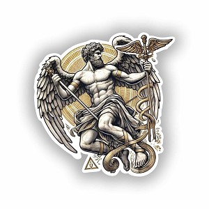 Ancient Greek Hermes Sticker (Peel N'  Stick)