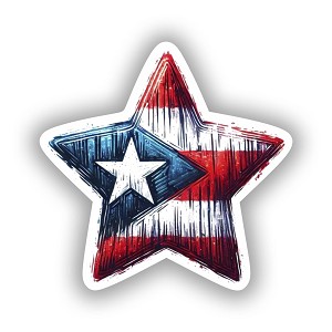 Puerto Rico Star Flag Sticker (Peel N' Stick)