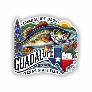 Durable Guadalupe Bass Sticker (Peel N' Stick)