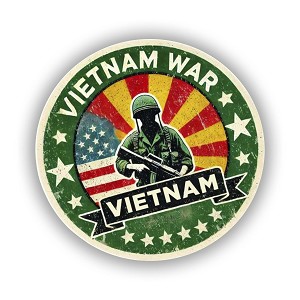 Vietnam War Military Badge  Sticker (Peel N' Stick)