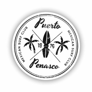 Retro Puerto Peñasco Mexico Rocky Point Beach   Sticker (Peel N' Stick)