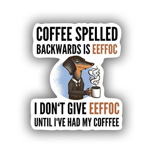 Coffee Spelled Backwards is Eeffoc  Sticker (Peel N' Stick)
